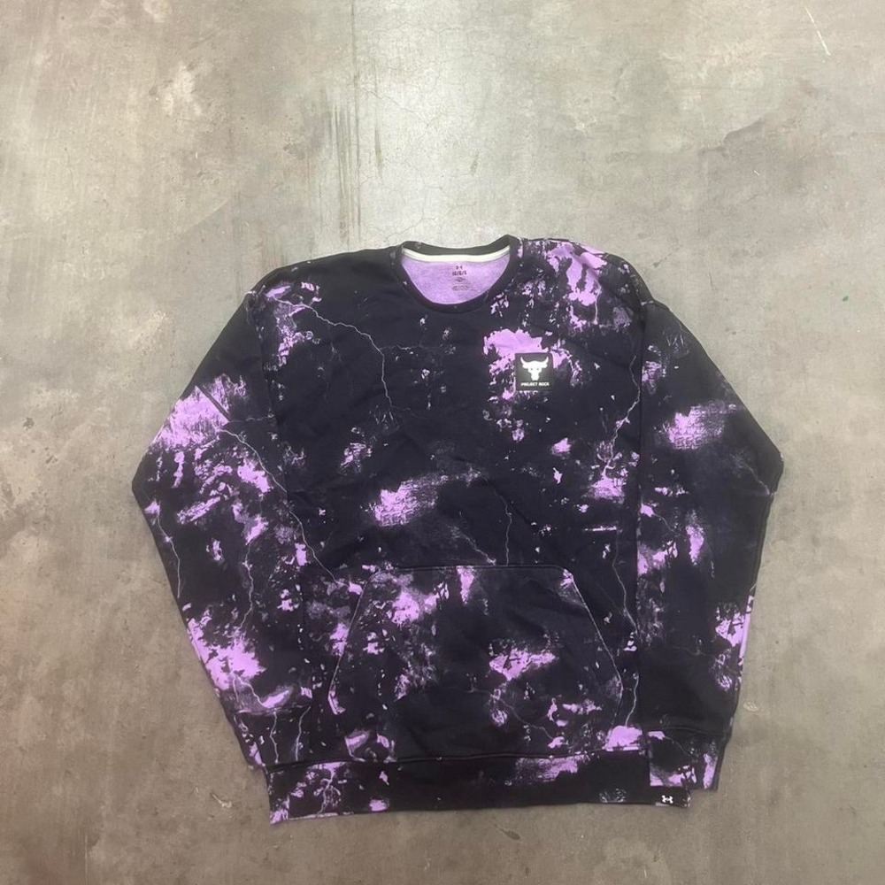 Under armour project rock embroidered logo the dye crew neck sweatshirt‎